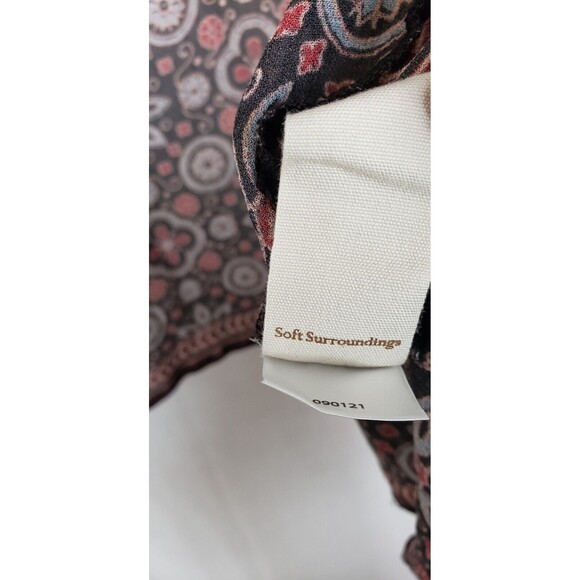 Soft Surroundings Large Cardigan Open‎ Front Floral Brown Sheer Lagenlook Fall - Picture 6 of 6